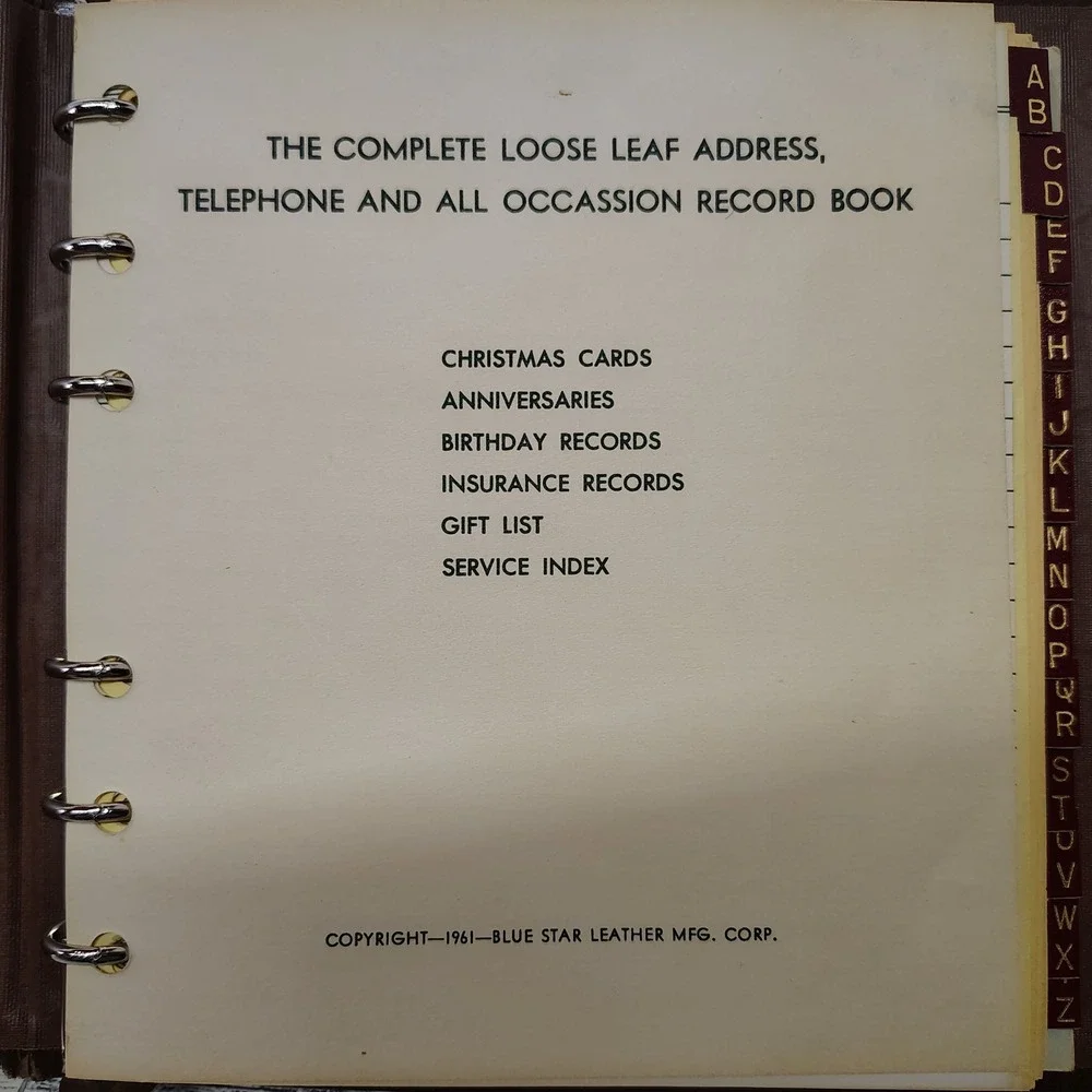 1961 Very Important Data Address Book‎ Telephone Number Organizer True Vintage